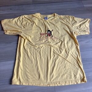 Vintage 2002 Betty Boop Flirtin With Danger Shirt Womens XL Yellow Embroidered‎